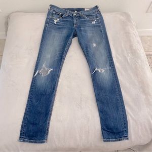 Rag & Bone Capri Distressed Skinny Leg Jeans Size 26 (US), color: canyon